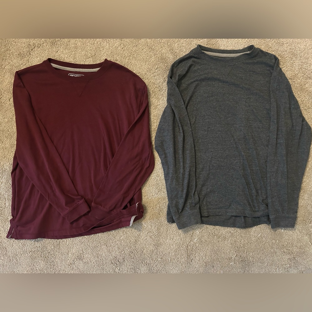 Architect Maroon and Gray Long Sleeve Shirts